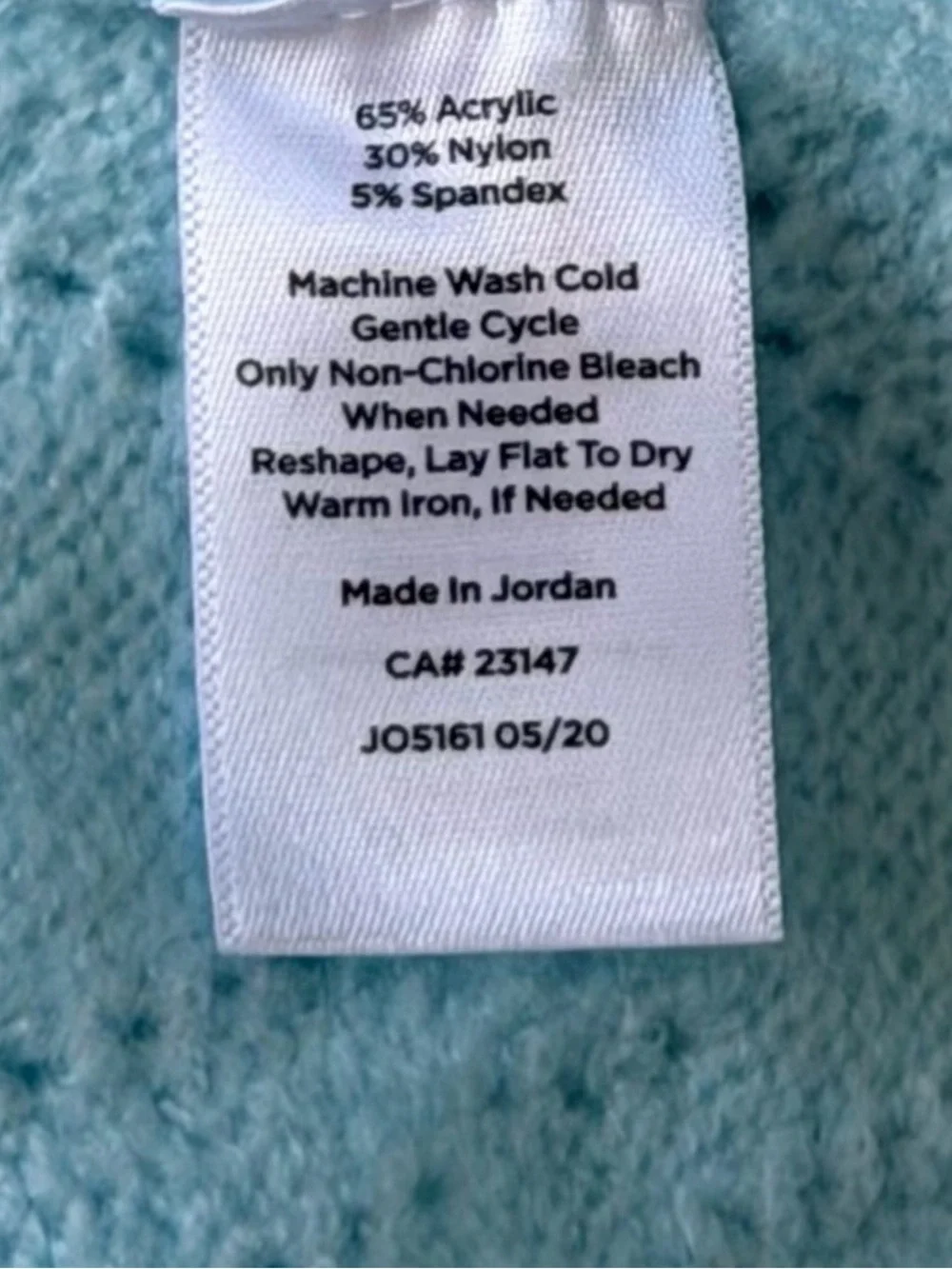 Talbots Light Aqua Blue Crewneck Long Sleeve Pointelle Knit Sweater Size Small